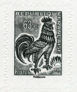  La Véme république au fil du timbre, Coq de Decaris 