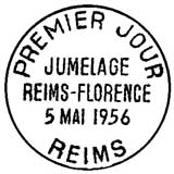 Oblitération 1er jour à Reims le 5 mai 1956