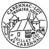 Oblitération 1er jour à Carennac le 6 juillet 1991