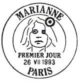 Oblitération 1er jour à Paris le 26 juillet 1993