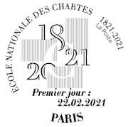Oblitération 1er jour à  Paris au carré d'Encre 3 bis rue des Mathurins, 75009 PARIS le 22 février 2021
