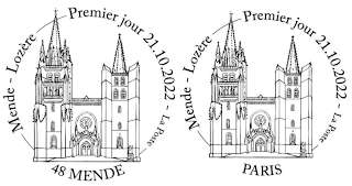 Oblitération 1er jour au carré d'Encre 3 bis rue des Mathurins, 75009 PARIS et Musée du Gévaudan, 3 Rue de l’Epine 48000 MENDE  les vendredi 21 et samedi 22 octobre 2022