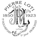 Oblitération 1er jour<br>- Au carré d'Encre 3 bis rue des Mathurins PARIS le 9 et 10 juin 2023 <br>- Place Colbert, 17300 ROCHEFORT<br>- Port de Paimpol, Maison des Plaisanciers, Salle Mauffray, Quai Neuf 22500 PAIMPOL <br>- Bibliothèque de Rosporden 17 rue Alsace Lorraine, 29140 ROSPORDEN<br>- Musée national de la Marine, Place Monsenergue, Quai de Norfolk, 83000 TOULON