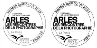Oblitération 1er jour 7 et 8 juillet 2023<br>- Au carré d'Encre 3 bis rue des Mathurins PARIS <br>-  Stand au 34 rue du Docteur Fanton, La Poste, 5 boulevard des Lices, 13 200 ARLES