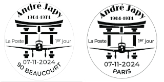 Oblitération 1er jour du 7 au 9 novembre 2024<br>- Au carré d'Encre de 10h à 19h, 13 bis rue des Mathurins, 75009 PARIS<br>-Salle Georges Brassens, le jeudi de 16h à 18h, les vendredi et samedi de 9h à 18h, 7-8 Place Roger Salengro, 90500 BEAUCOURT.