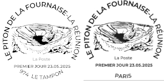 Oblitération 1er jour le 23 et 24 mai 2025<br>- Au carré d'Encre de 10h à 19h, 13 bis rue des Mathurins, 75009 PARIS (Fermé le lundi, Oblitération jusqu’à 17h). <br> - Le vendredi 23 mai de 8h à 17h au bureau de poste du Tampon, LA POSTE, 46 RUE DU GENERAL DE GAULLE, 97839 LE TAMPON CEDEX <br> - Le samedi 24 mai de 09h30 à 17h à La Cité du Volcan, RN3, 97418 LE TAMPON